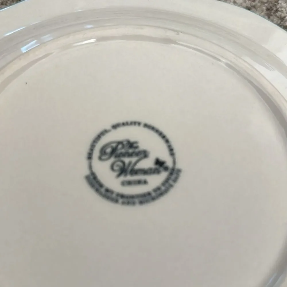The Pioneer Woman Teal Hyacinth VTG Stoneware Salad Plates (4)